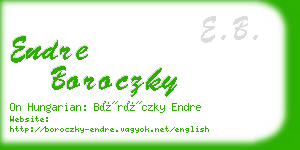 endre boroczky business card